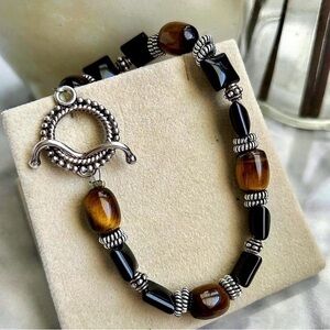 Boho Chic Tigers Eye Toggle Bracelet